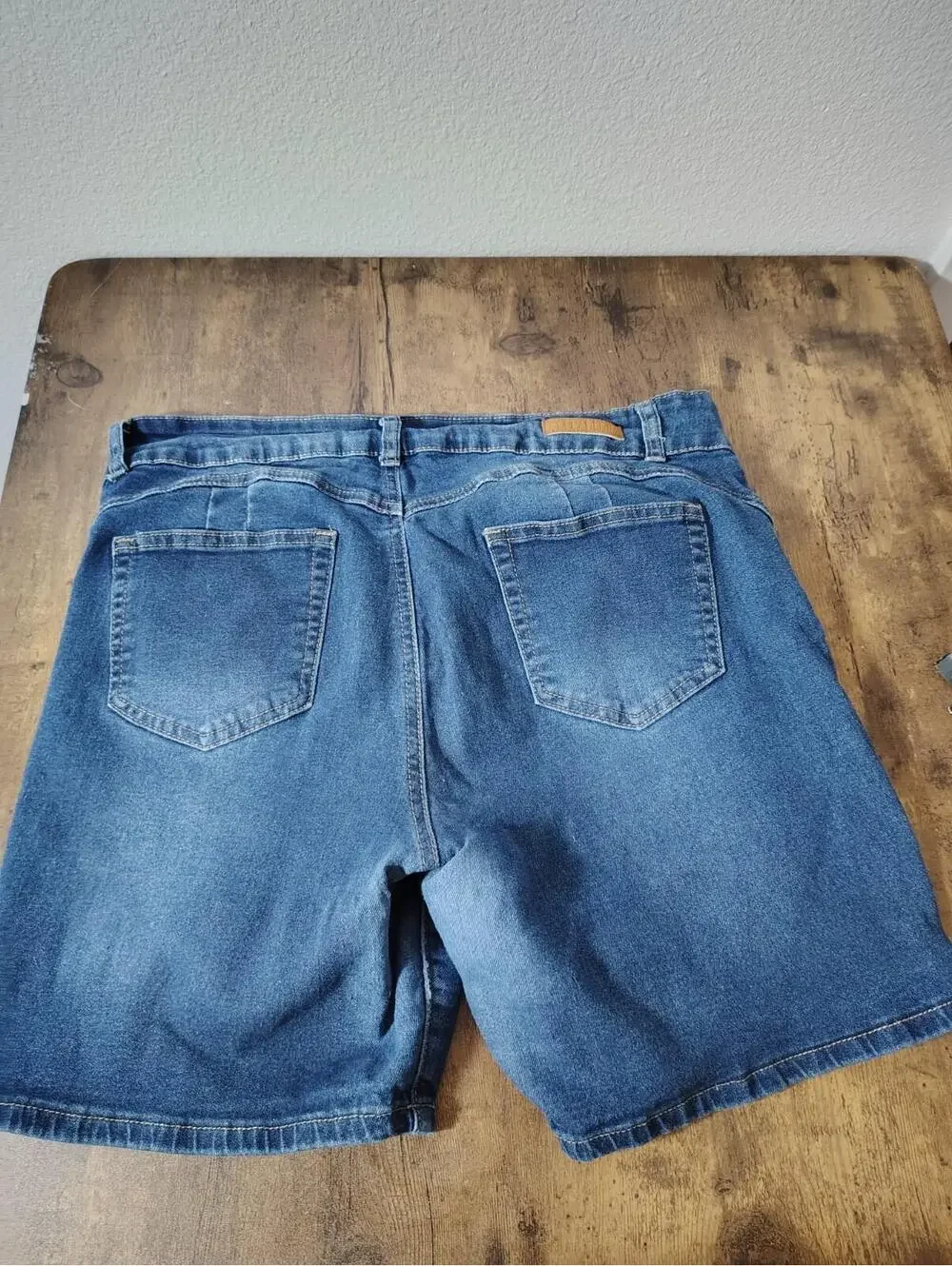 Supradenim High Rise Bermuda Shorts Denim  Sz 15 32 Stretch double button - Picture 3 of 9